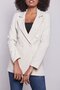 Women's Button Detailed Long Sleeve Stylish Office Ornamental Pocket Flap Fabric Blazer Jacket-Champagne - 3