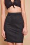 Women's Light Lycra Suede Fabric High Waist Above Knee Pencil Skirt-Black - 6