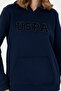 Women's Navy Blue Hooded Basic Sweatshirt 50276022-Vr033 - 6