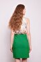 High Waist Wrap Double Breasted Cotton Lycra Fabric Pencil Office Skirt - Benetton Green - 5