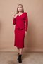 Women's Ribbed Stretchy Velvet Fabric High Waist Slit Below the Knee Slim Fit Pencil Skirt (Bluz Jument 2050