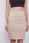 High Waist Above Knee Stylish Fabric Pencil Skirt-Beige - 6