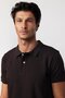 Men's Slim Fit Slim Fit 100% Cotton Plain Pique Brown Polo Collar T-Shirt - 2