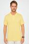 Men's Slim Fit Slim Fit 100% Cotton Plain Pique Yellow Polo Collar T-Shirt - 2