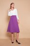 Women's High Waist Below Knee Light Lycra Fabric A-Line Skirt - Purple - 5