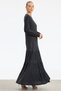 Simli Rayon Elbise SİYAH
