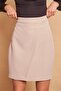 High Waist Wrap Double Breasted Cotton Lycra Fabric Pencil Office Skirt - Stone - 4