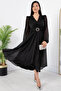 Double-Breasted Collar Glittery Tulle Dress GRS3590 - 3