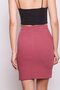 High Waist Above Knee Lycra Cotton Stylish Fabric Pencil Skirt-Dried Rose - 5