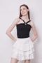 Summer Fabric Ruffled Above-Knee Mykonos Skirt-White - 6