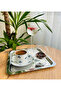 2 Pieces Luxury Square Stainless Steel Silver Color 21X21Cm Coffee Serving Presentation Tray & Plate