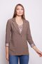 Collared Pocketed Long Sleeve Arm if You Want It Can Be Folded Cotton Fabric Blazer Office Jacket-Mink - 5