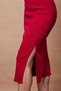Women's Ribbed Stretchy Velvet Fabric High Waist Slit Below the Knee Slim Fit Pencil Skirt (Bluz Jument 2050 - 6