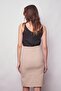 Women's High Waist Front Slit Light Lycra Stylish Fabric Below the Knee Office Pencil Skirt-Stone - 7