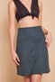 Lightweight Lycra Wool Winter Jacquard Fabric High Waist Lightweight Above-The-Knee Bell Skirt-Green Houndstooth - 7