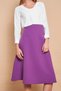 Women's High Waist Below Knee Light Lycra Fabric A-Line Skirt - Purple - 3