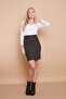 Winter Lycra Wool Fabric High Waist Above Knee Pencil Skirt-Khaki Diyogonel - 3