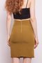 High Waist Above Knee Lycra Cotton Stylish Fabric Pencil Skirt-Dark Mustard - 4