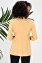 Kapri Three Quarter Sleeve Ornamental Pocketed Office Blazer Fabric Jacket-Yellow - 2