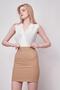Women's High Waist Flato Pocket Display Light Lycra Fabric Short Pencil Skirt-Camel - 5