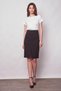 Women's High Waist Front Slit Light Lycra Stylish Fabric Below the Knee Office Pencil Skirt - Black - 4