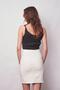 High Waist Wrap Double Breasted Light Lycra Fabric Pencil Office Skirt-Cream - 6