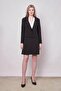 Women's Striped Collar Long Sleeve Lightweight Lycra Fabric Short Blazer Jacket-Black Line