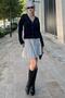 Black Buttoned Ribbed Detailed Knitwear Cardigan Mg2199 - 5