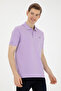 Men's Regular Fit Polo Neck Lilac Basic T-Shirt 50284641-Vr034 - 3