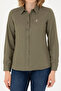 Women's Dark Khaki Long Sleeve Basic Shirt 50277630-Vr111 - 6