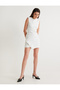 Sleeveless Mini Dress with Asymmetrical Fold Detail - 3