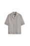 Men's Long Fit Seersucker Fabric Flexible Cuban Collar Shirt Beige - 3