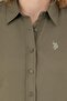 Women's Dark Khaki Long Sleeve Basic Shirt 50277630-Vr111 - 7