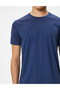 Slim Fit T-Shirt Ribbed Short Sleeve Crew Neck Cotton - 5