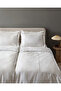 Lilas Family Size Embroidered Satin Duvet Cover Set - Light Gray