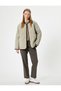Quilted Jacket with Classic Collar and Buttoned Pocket Detail