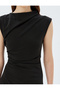Slim Fit Crepe Scuba Fabric Sleeveless Round Neck Draped Mini Dress - 5