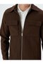 Shirt Jacket with Ribbed Flap Pocket Detail and Zipper Closure - 5