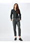 High Waist Trousers with Pencil Detail, Pockets, Short Leg, Carrot Cut, Slim Fit