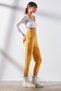Women's Elastic Waist Velvet Sweatpants 731 Mustard - 4