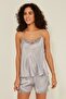025 Women's Satin Nightgown with Shorts Gray - 3