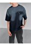 Men's Oversize Double Layer Pocket T-Shirt Black - 4