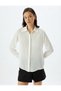 Pearl Rhinestone Shirt Long Sleeve Crepe Fabric - 3