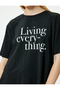 Crew Neck Slit Oversize Sports T-Shirt - Slogan Printed - 5