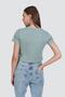 Crew Neck Short Sleeve 2-Piece Crop T-Shirt 956 Çağla/Dried Rose - 6