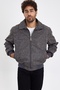 New Season Men's Washed Gray Leather Coat Lns58529Y - 2