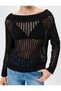 Openwork Knitwear Oversize Sweater Round Neck Long Sleeve - 5
