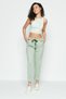 Waist and Leg Pleated Sweatpants 810 Pistachio Green