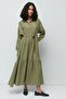 Organic Cotton Muslin Long Sleeve Dress 9128 Khaki