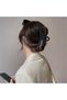 Latch Buckle Imported Product Bow Large Size 13 cm Matte Black Hair Clip - 3